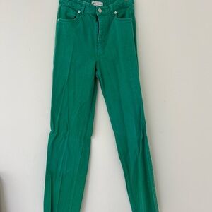 Green zara jeans